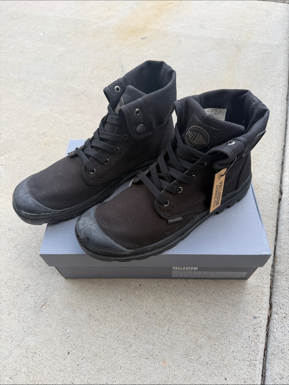 Men’s Palladium Black High-Top Canvas Lace-Up Boots